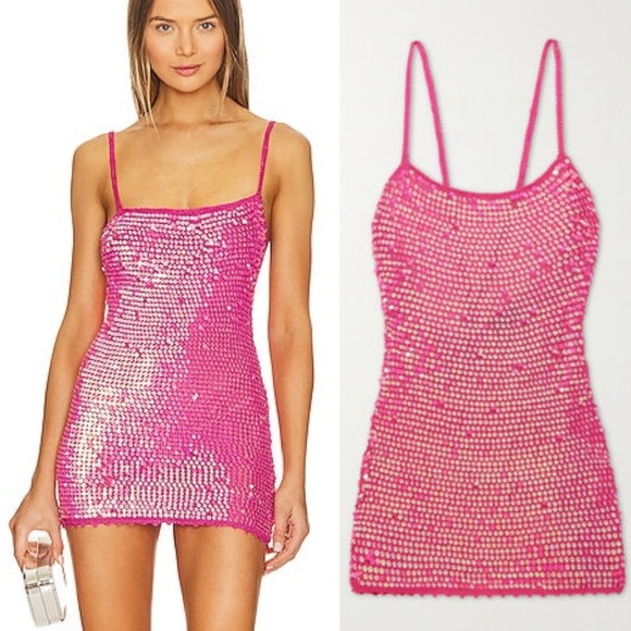 NWT Retrofete Kinley Sequin Crochet Mini Dress - Picture 2 of 12